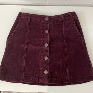 Velvet Mini Skirt with pockets
